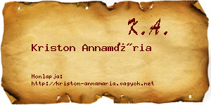 Kriston Annamária névjegykártya